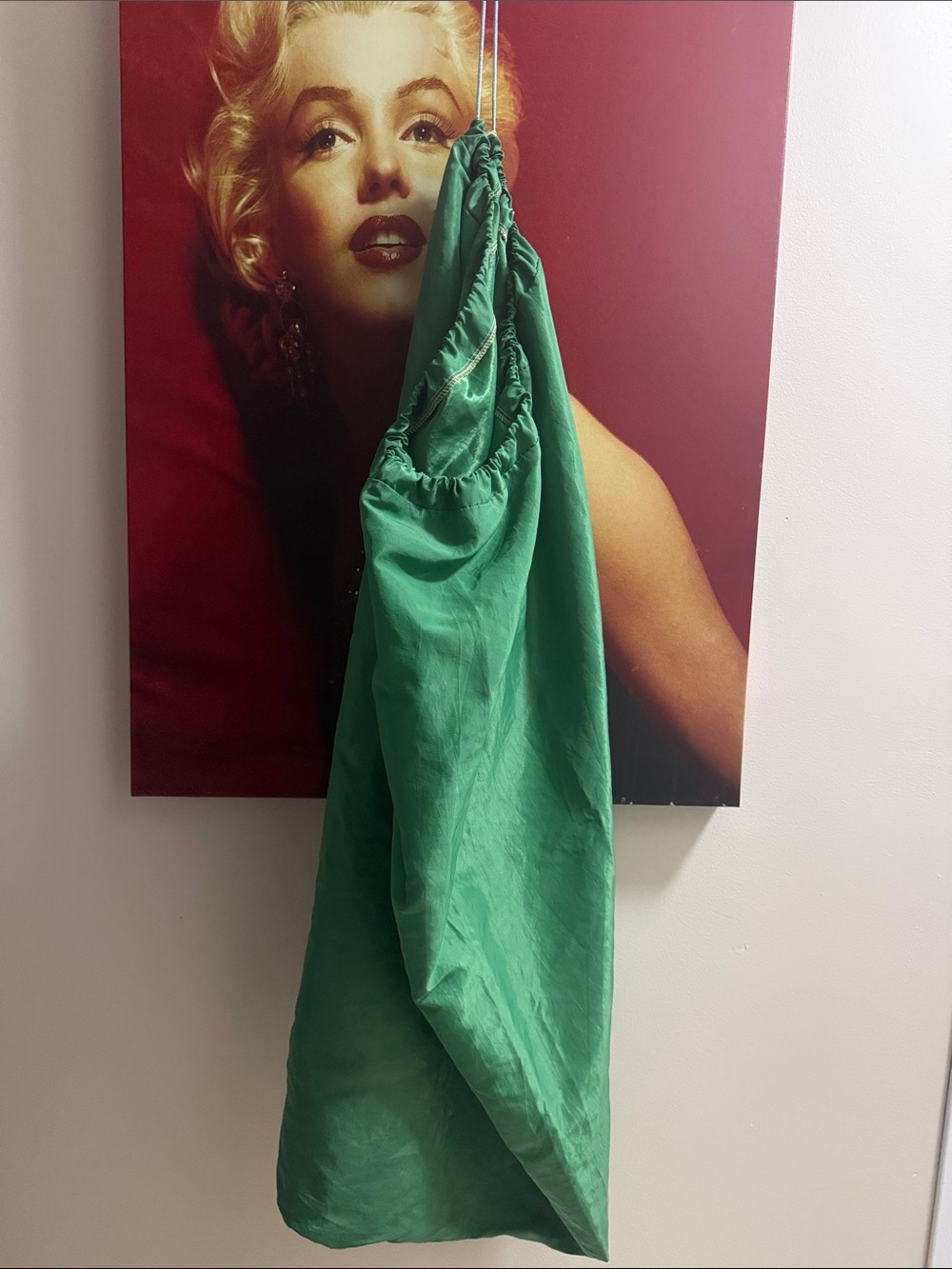 Green linen bag